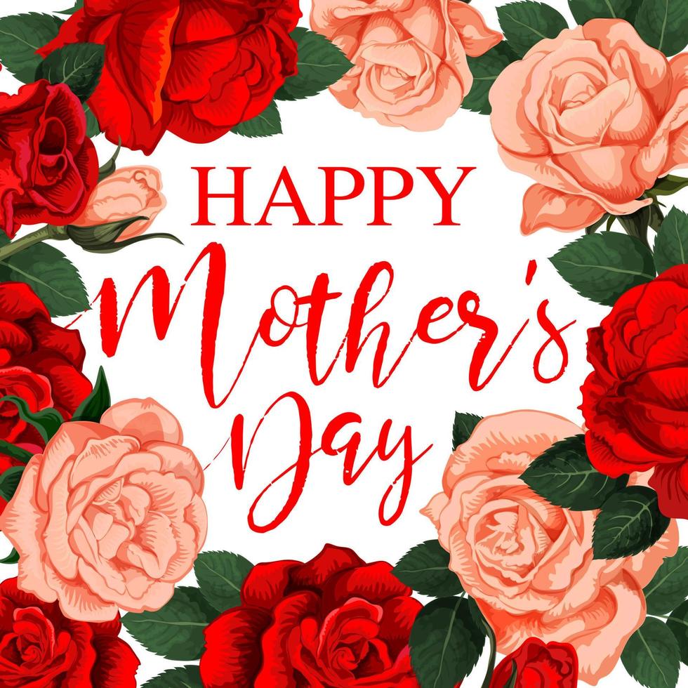 Greeting card Happy Mother s day vector