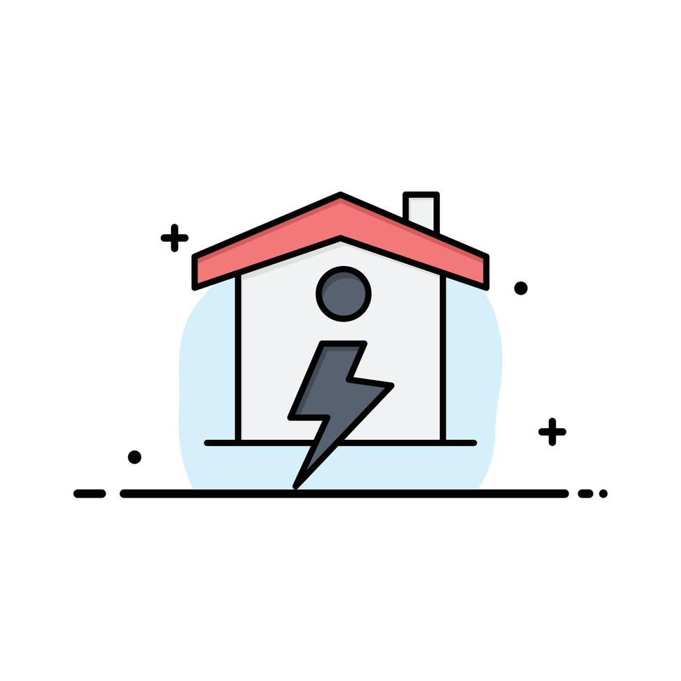 Home House Energy Power  Business Flat Line Filled Icon Vector Banner Template