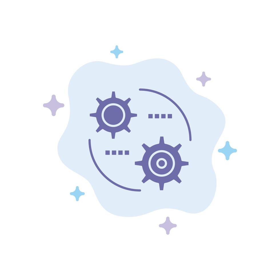 Control Setting Gear Setting Blue Icon on Abstract Cloud Background vector