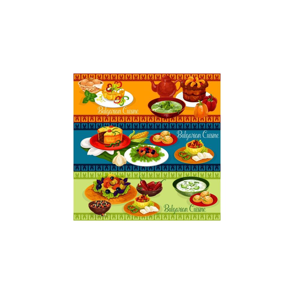 Bulgarian food banner for balkan cuisine design vector