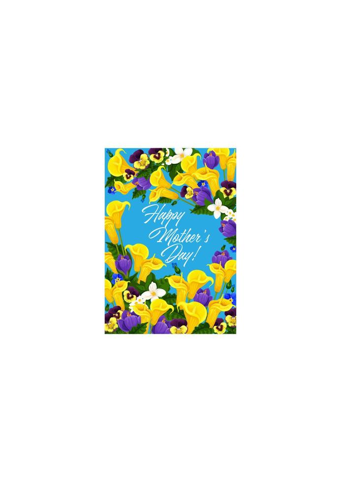 Mother Day holiday flowers vector greeting card