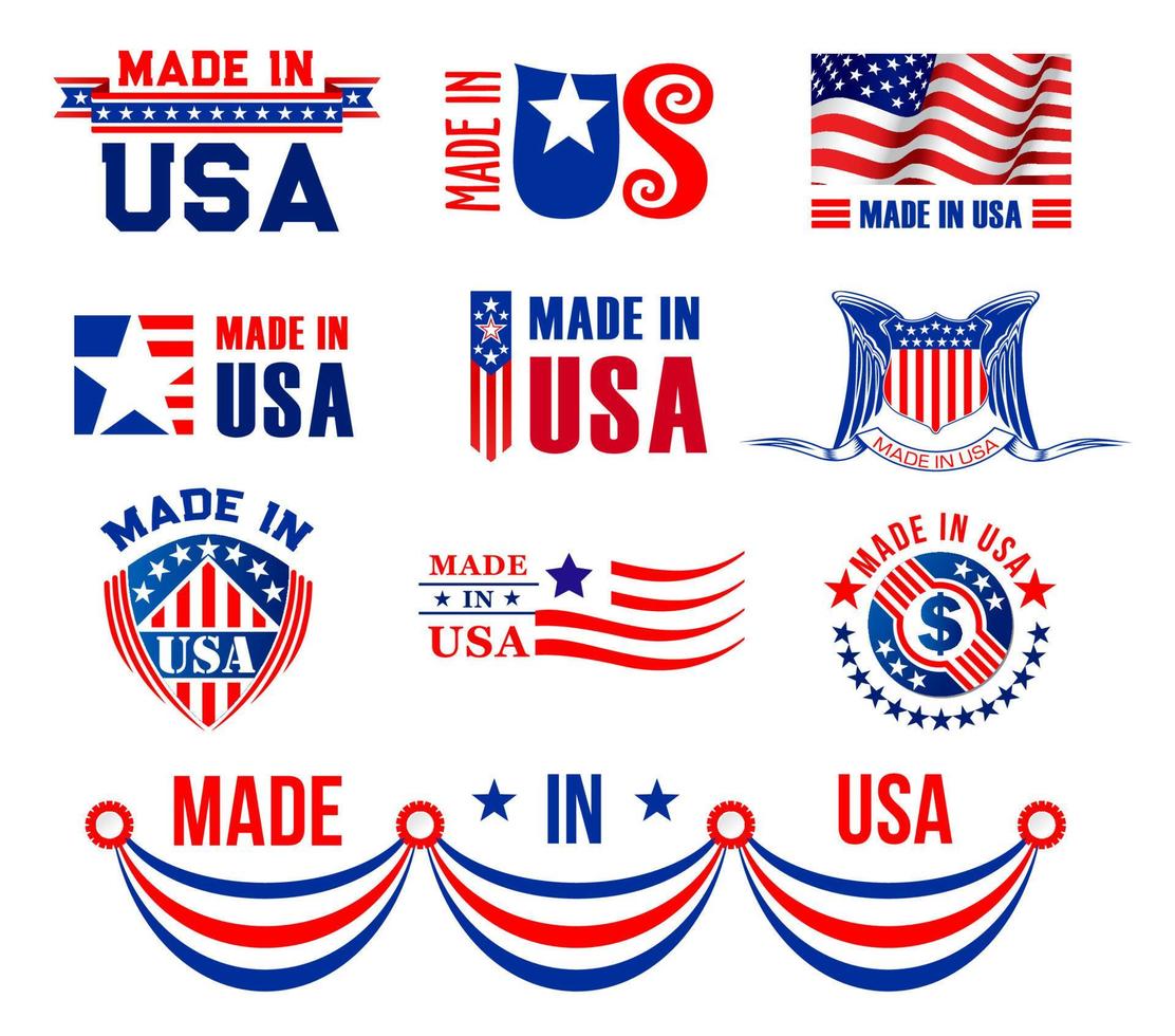 Vector icons or bagdes for made in USA
