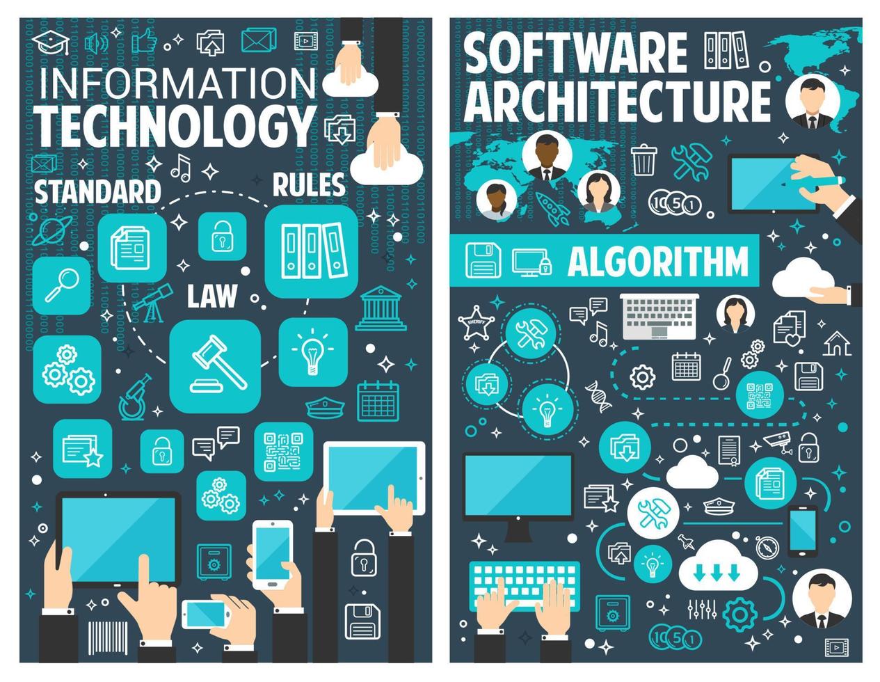 Vector brochure for information technology