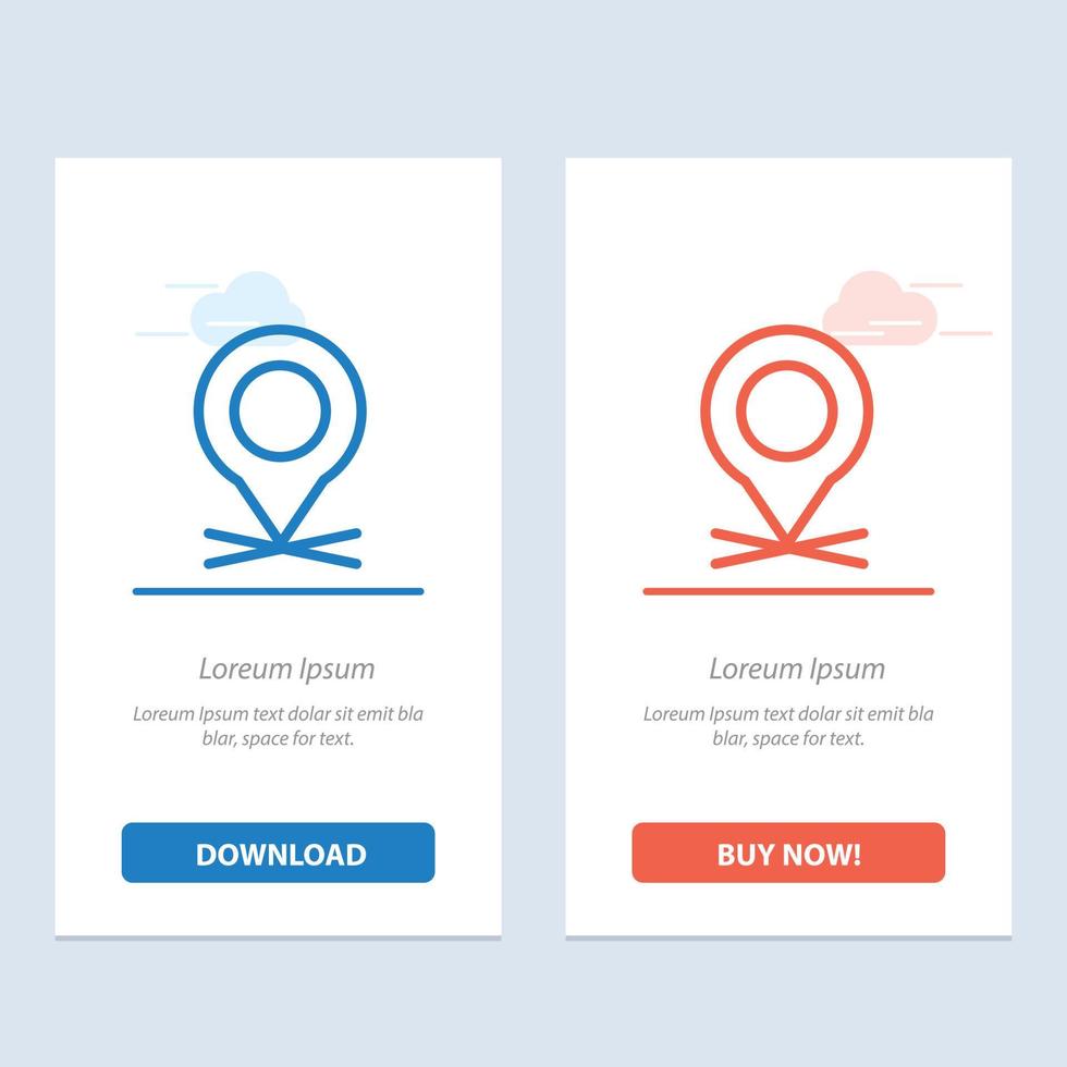 Location Map Pointer Pin  Blue and Red Download and Buy Now web Widget Card Template vector