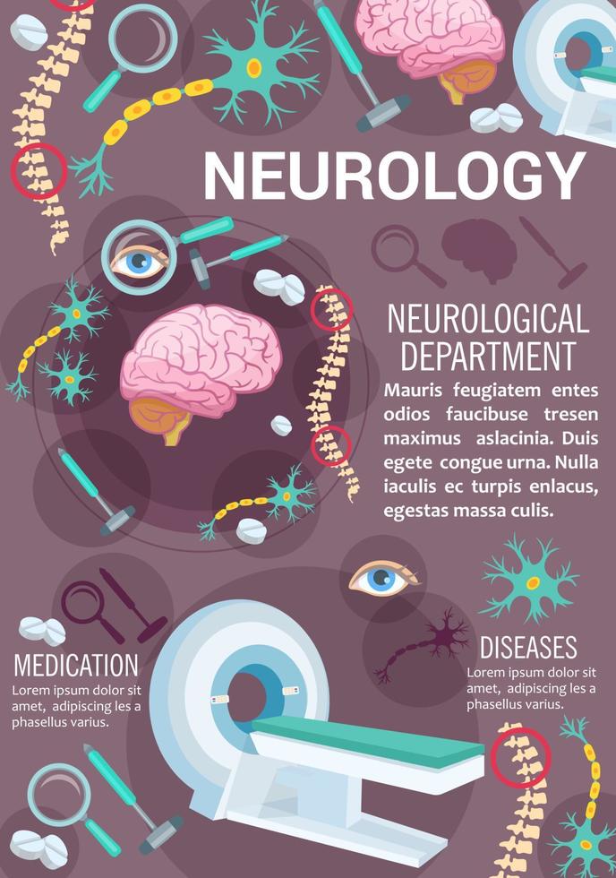 Neurology disease diagnostic clinic banner design vector