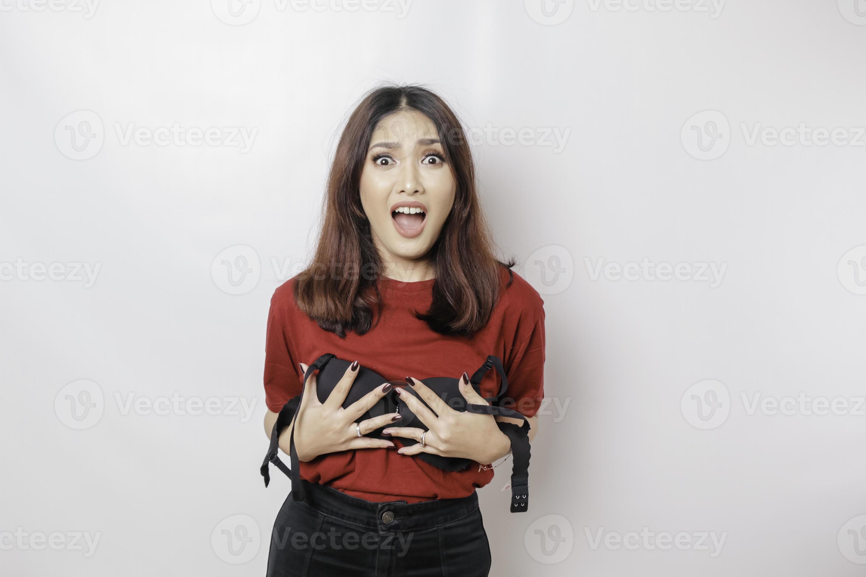 Cotton bra isolated on white background. Concept, feminine