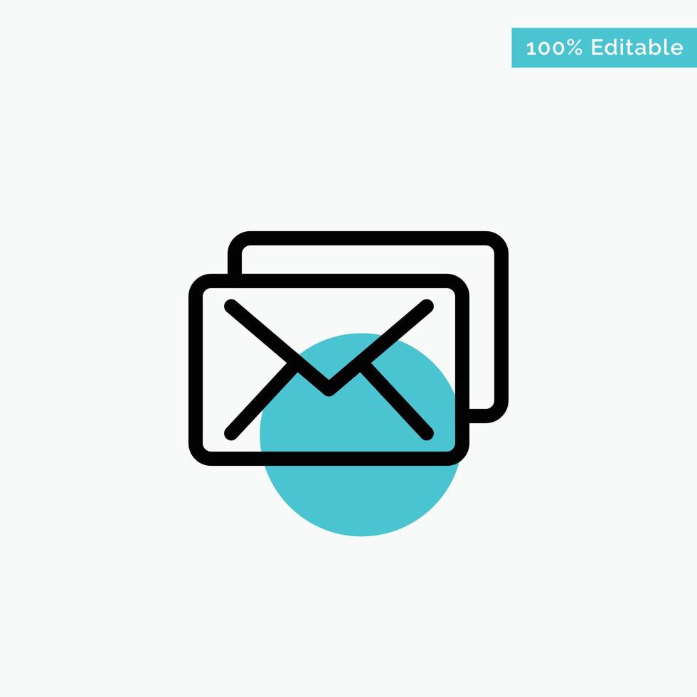 Business Mail Message turquoise highlight circle point Vector icon