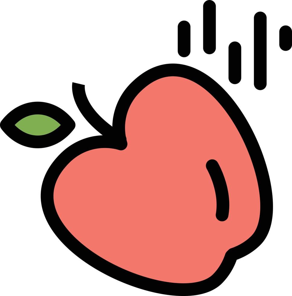 plantilla de banner de icono de vector de icono de color plano de ciencia de alimentos de manzana