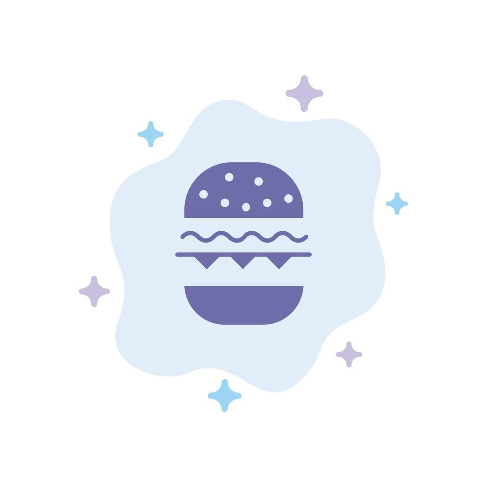 Burger Food Eat Canada Blue Icon on Abstract Cloud Background vector