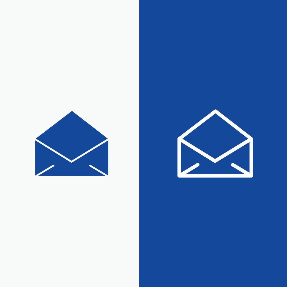 Email Mail Message Open Line and Glyph Solid icon Blue banner Line and Glyph Solid icon Blue banner vector