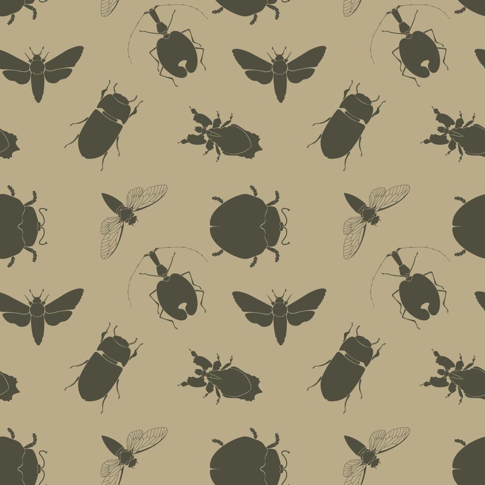 Seamless vector pattern with insects.