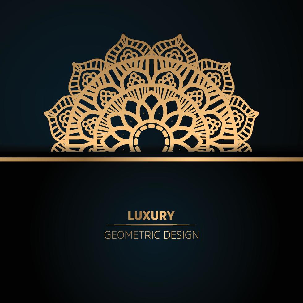 Luxury Mandala with black Background vector