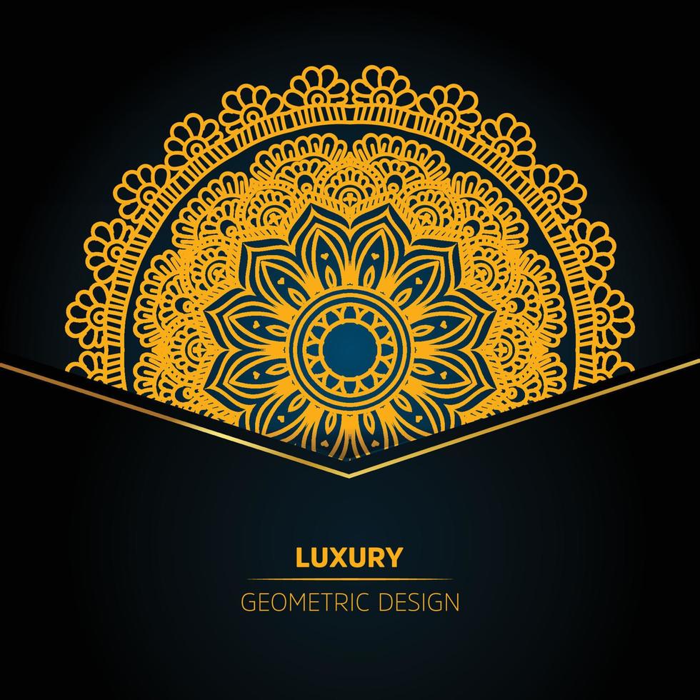 Luxury Mandala with black Background vector