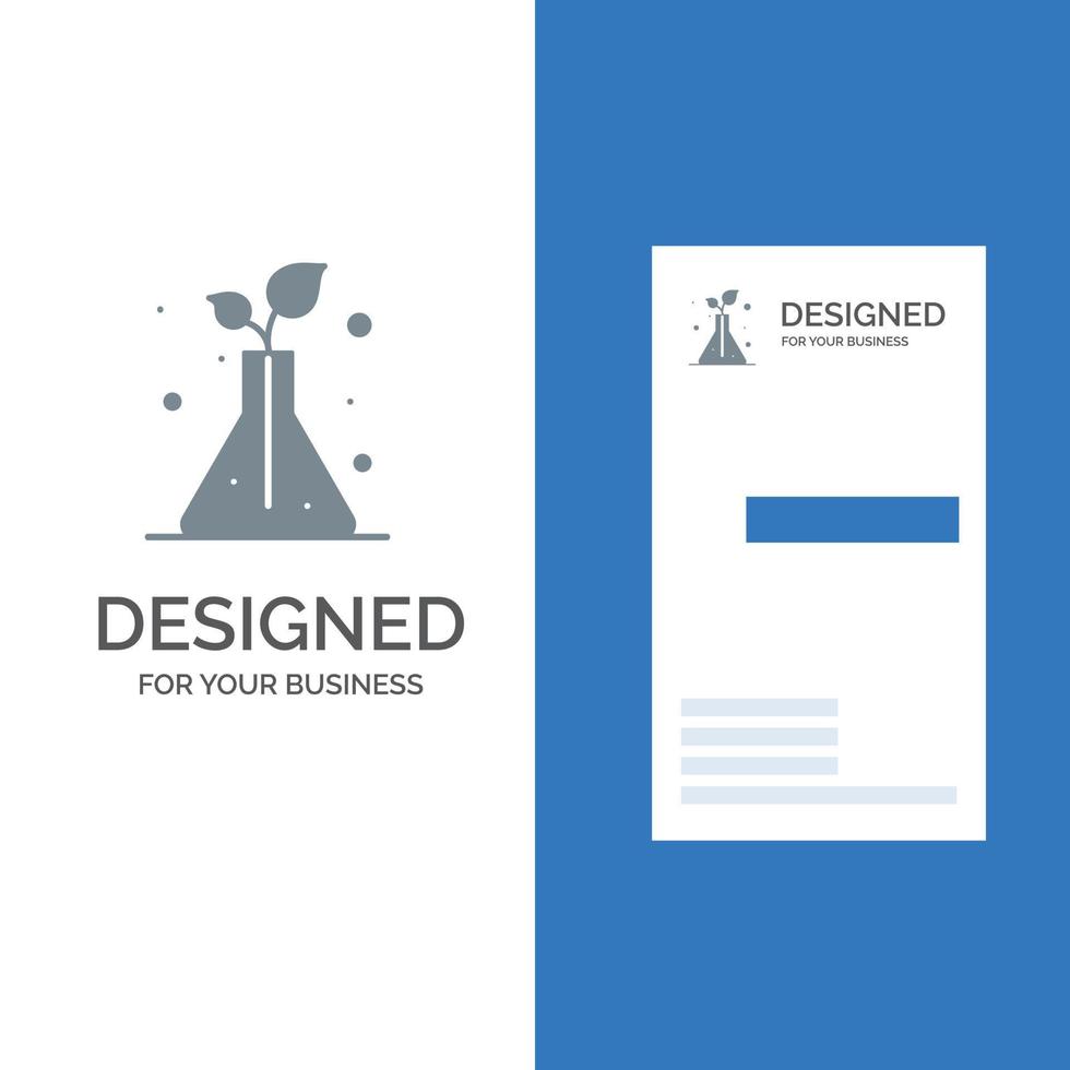 Science Flask Trees Grey Logo Design and Business Card Template vector