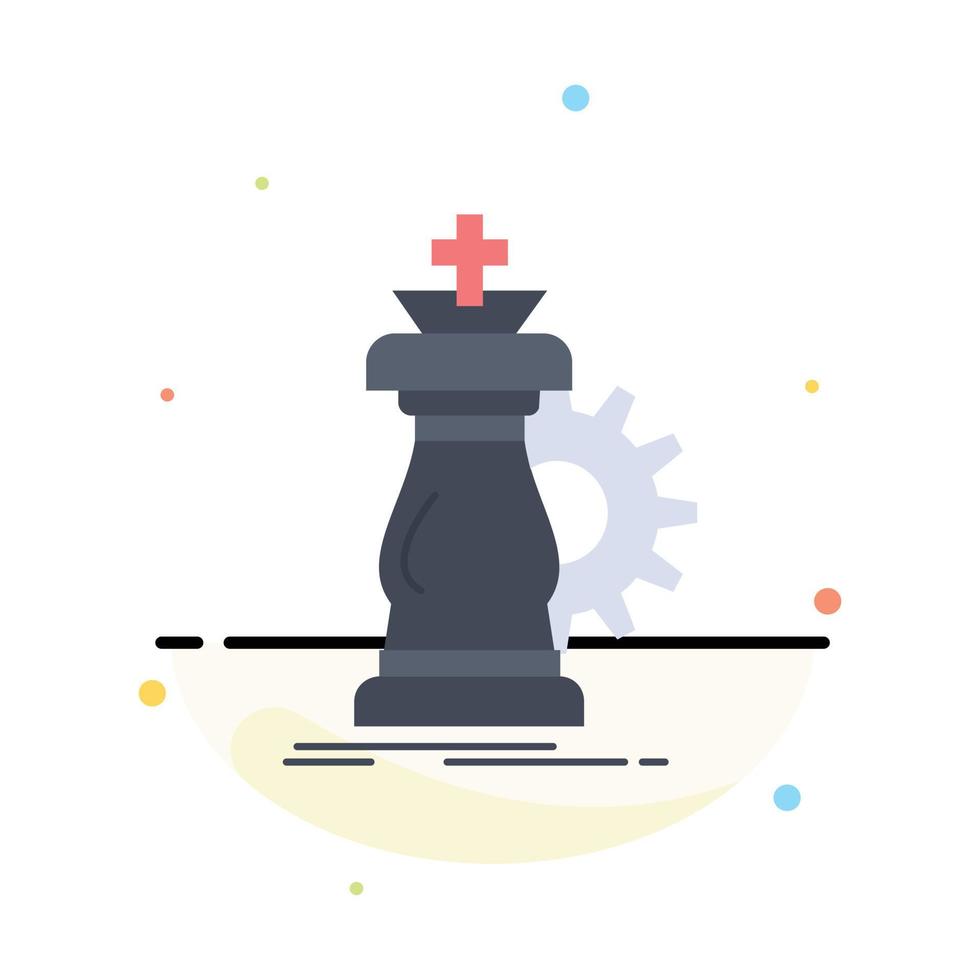 strategy chess horse knight success Flat Color Icon Vector