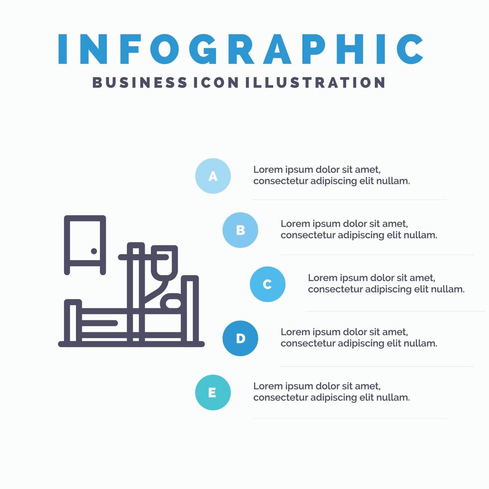 Medical Drip Medicine Hospital Line icon with 5 steps presentation infographics Background vector