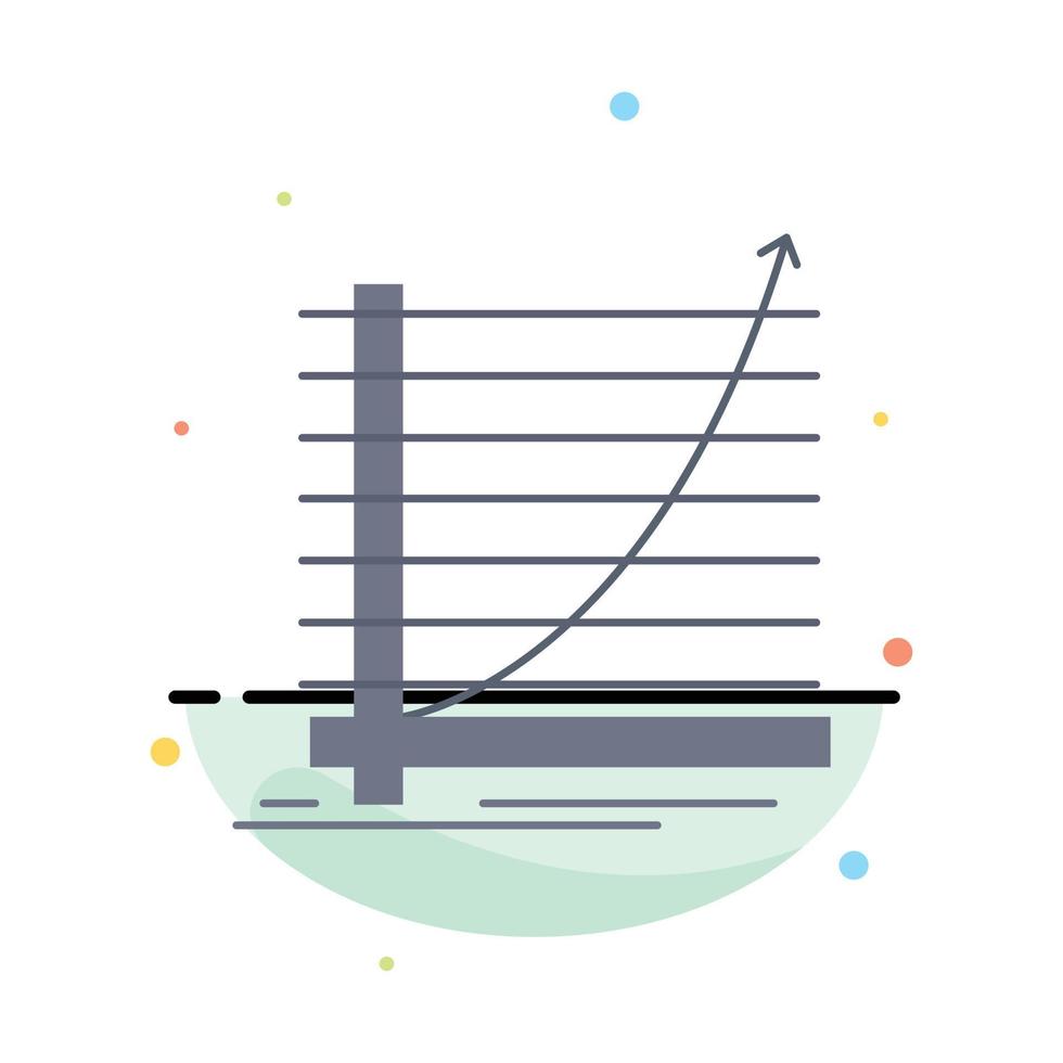 Arrow chart curve experience goal Flat Color Icon Vector