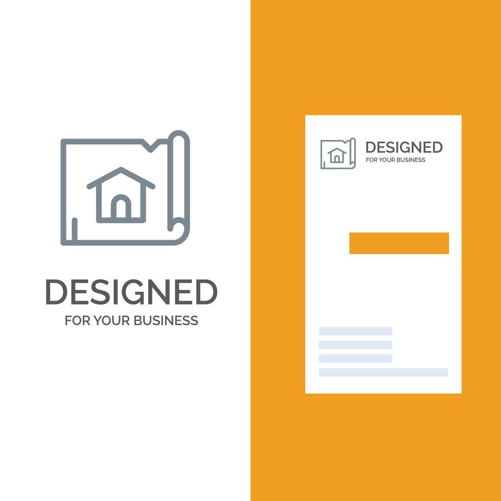 construcción de edificios mapa casa diseño de logotipo gris y plantilla de tarjeta de visita vector