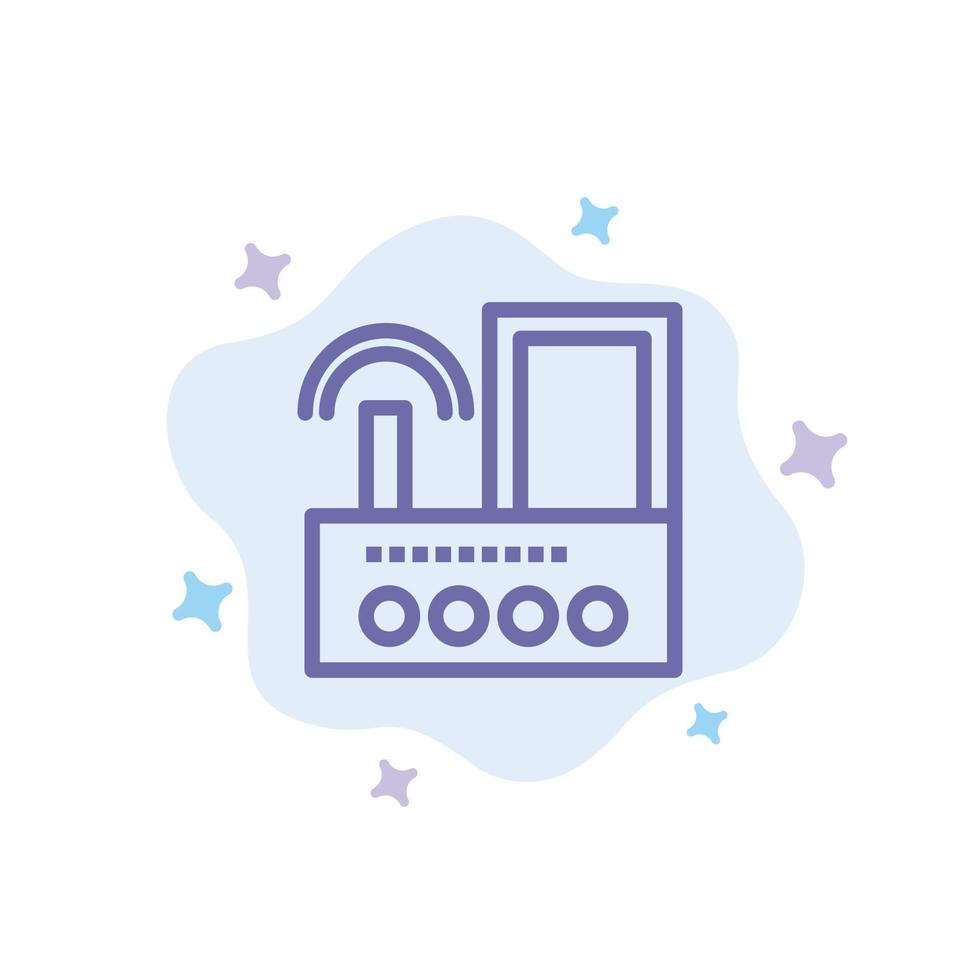Router Device Signal Wifi Radio Blue Icon on Abstract Cloud Background vector