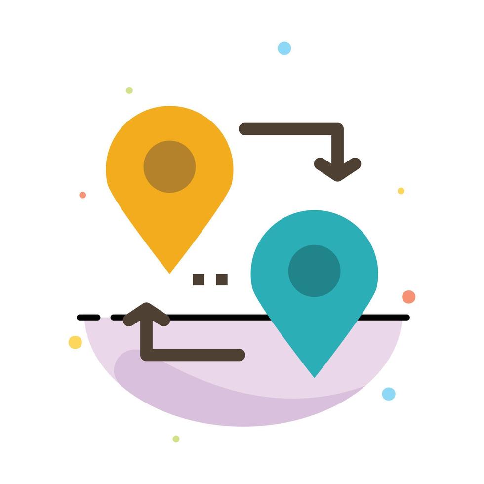 Location Map Pointer Travel Abstract Flat Color Icon Template vector