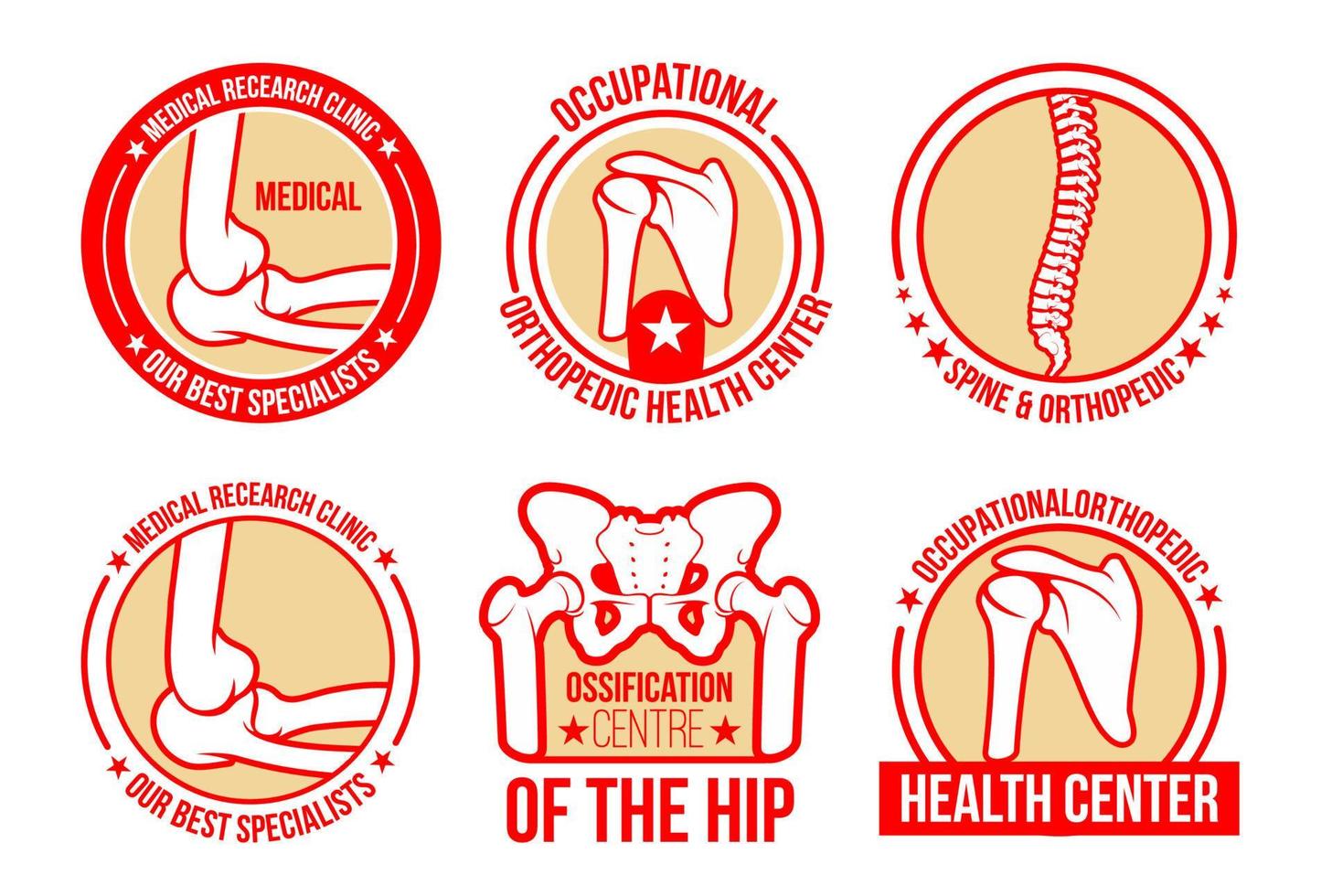 Vector icons for orthopedics and rheumatology