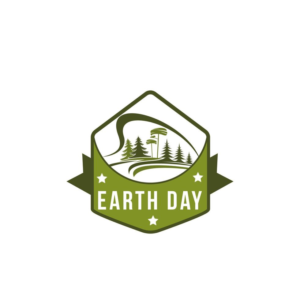 Earth Day green nature planet vector ecology icon