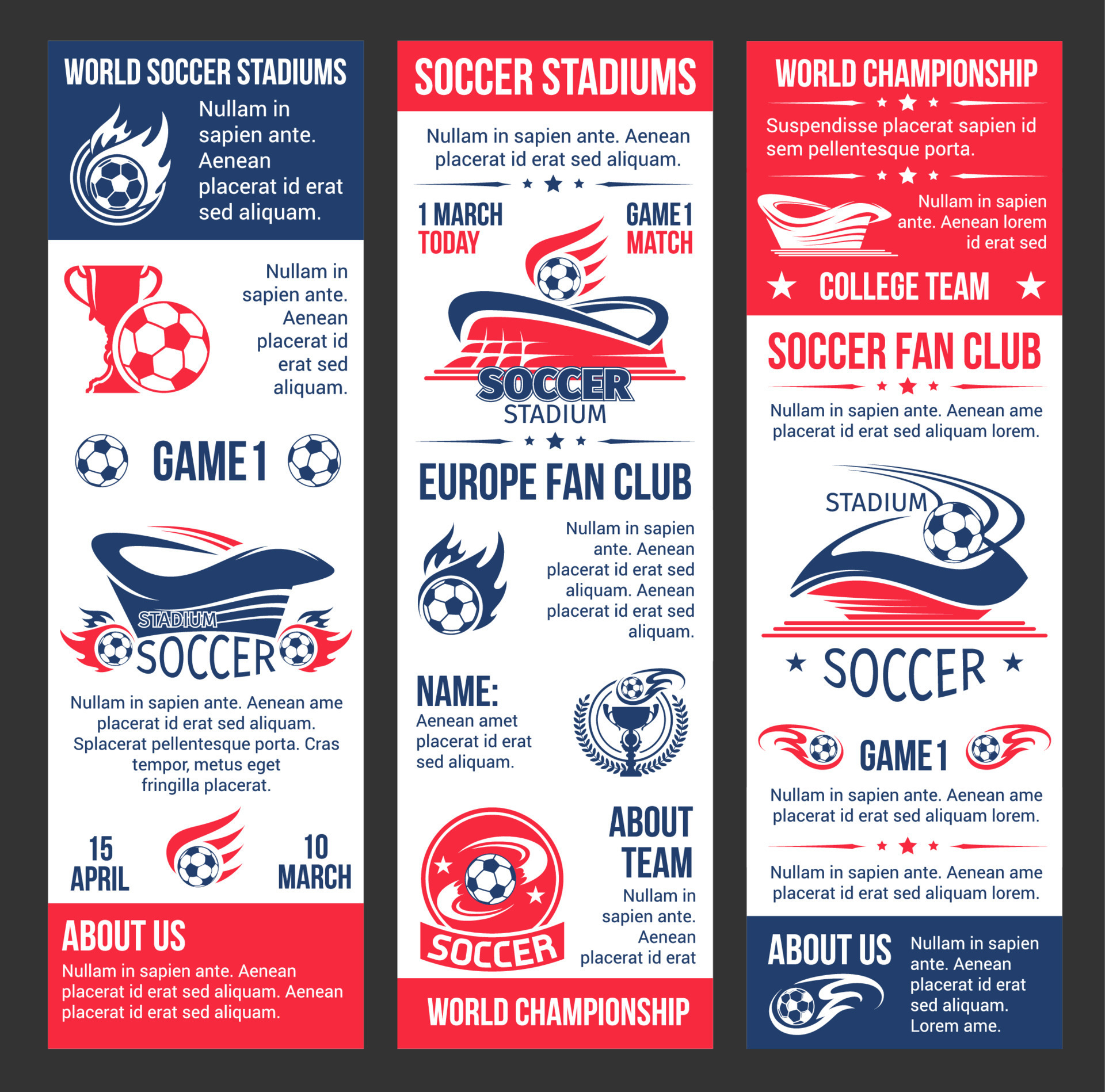 Vector banners for football soccer match game 13176768 Vector Art at Vecteezy