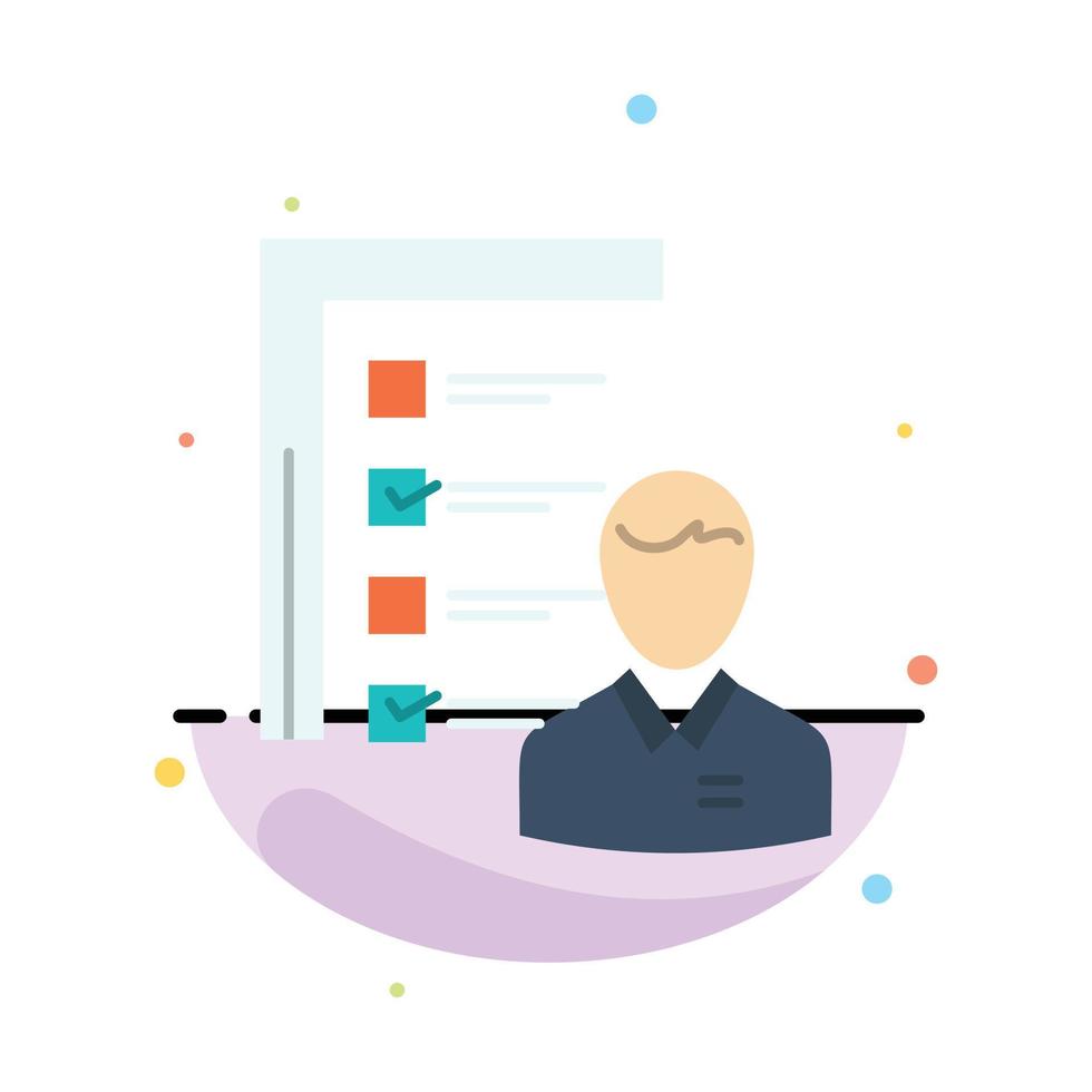 Profile Abilities Business Employee Job Man Resume Skills Abstract Flat Color Icon Template vector