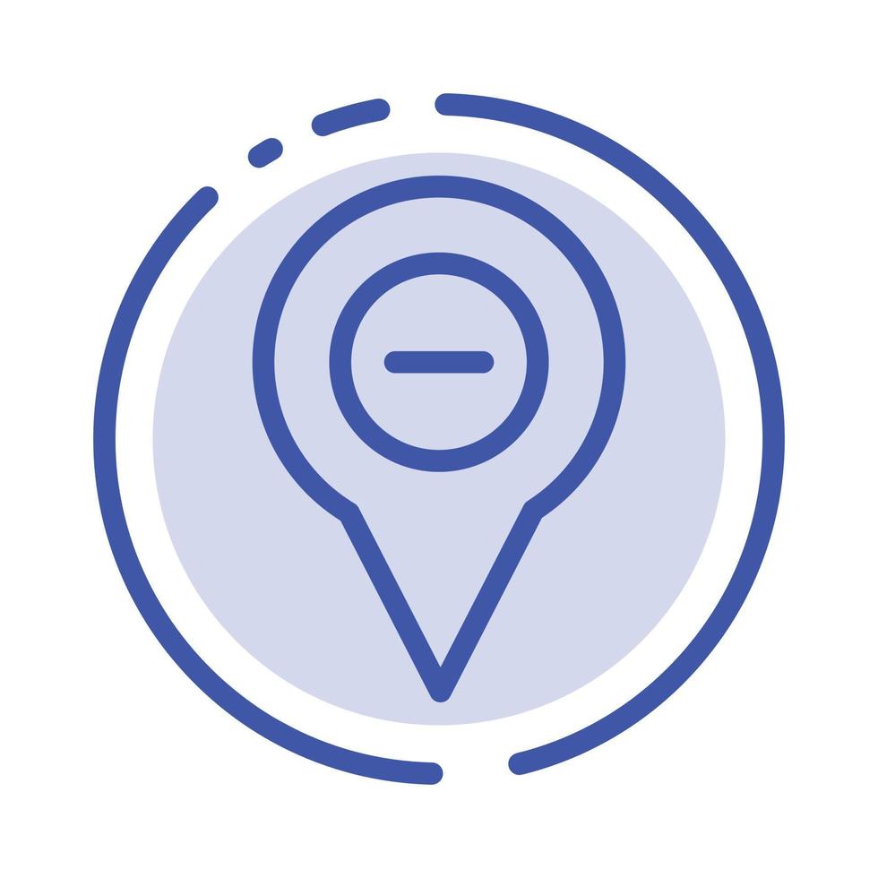 Location Map Navigation Pin minus Blue Dotted Line Line Icon vector