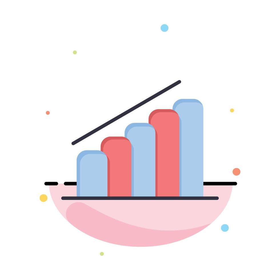 Chart Progress Report Analysis Abstract Flat Color Icon Template vector