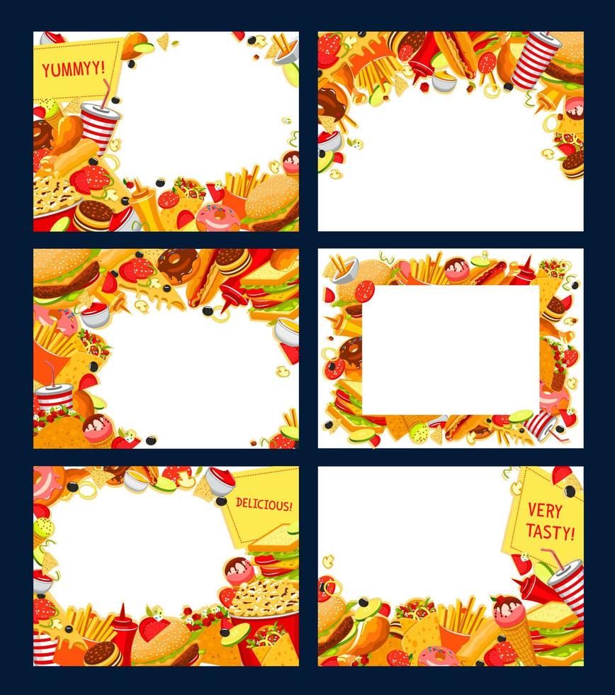Vector fast food restaurant meals posters