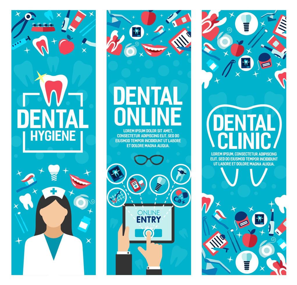 banners vectoriales para clínica de salud dental vector