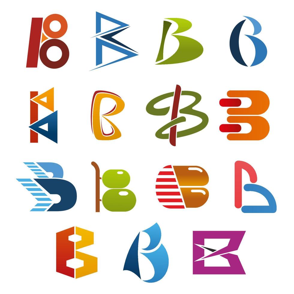 Letter B icon for abstract business identity font vector