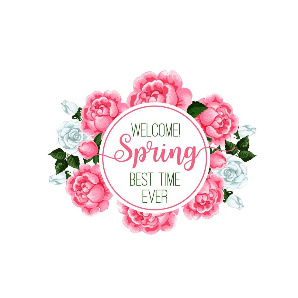 Springtime season roses flower bunch vector icon