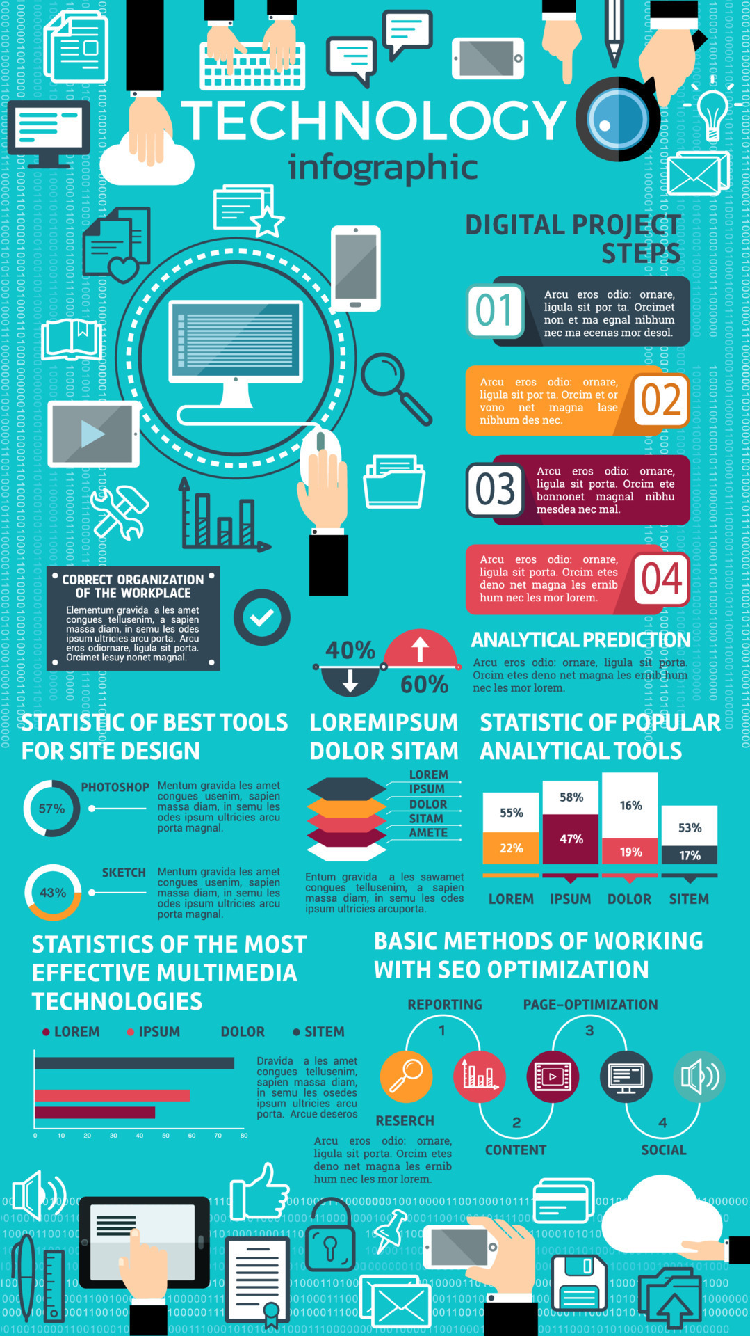 Technology infographic design with graph and chart 13177042 Vector Art ...