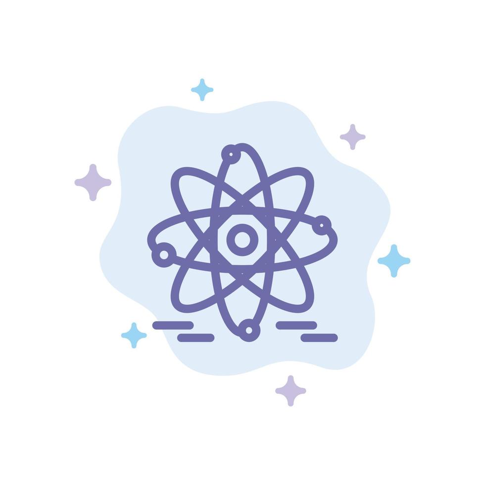 átomo educación nuclear icono azul sobre fondo de nube abstracta vector