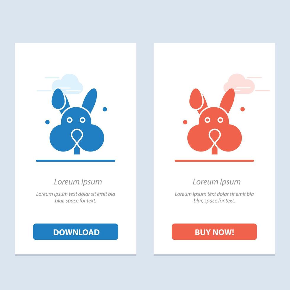 Bunny Easter Rabbit  Blue and Red Download and Buy Now web Widget Card Template vector