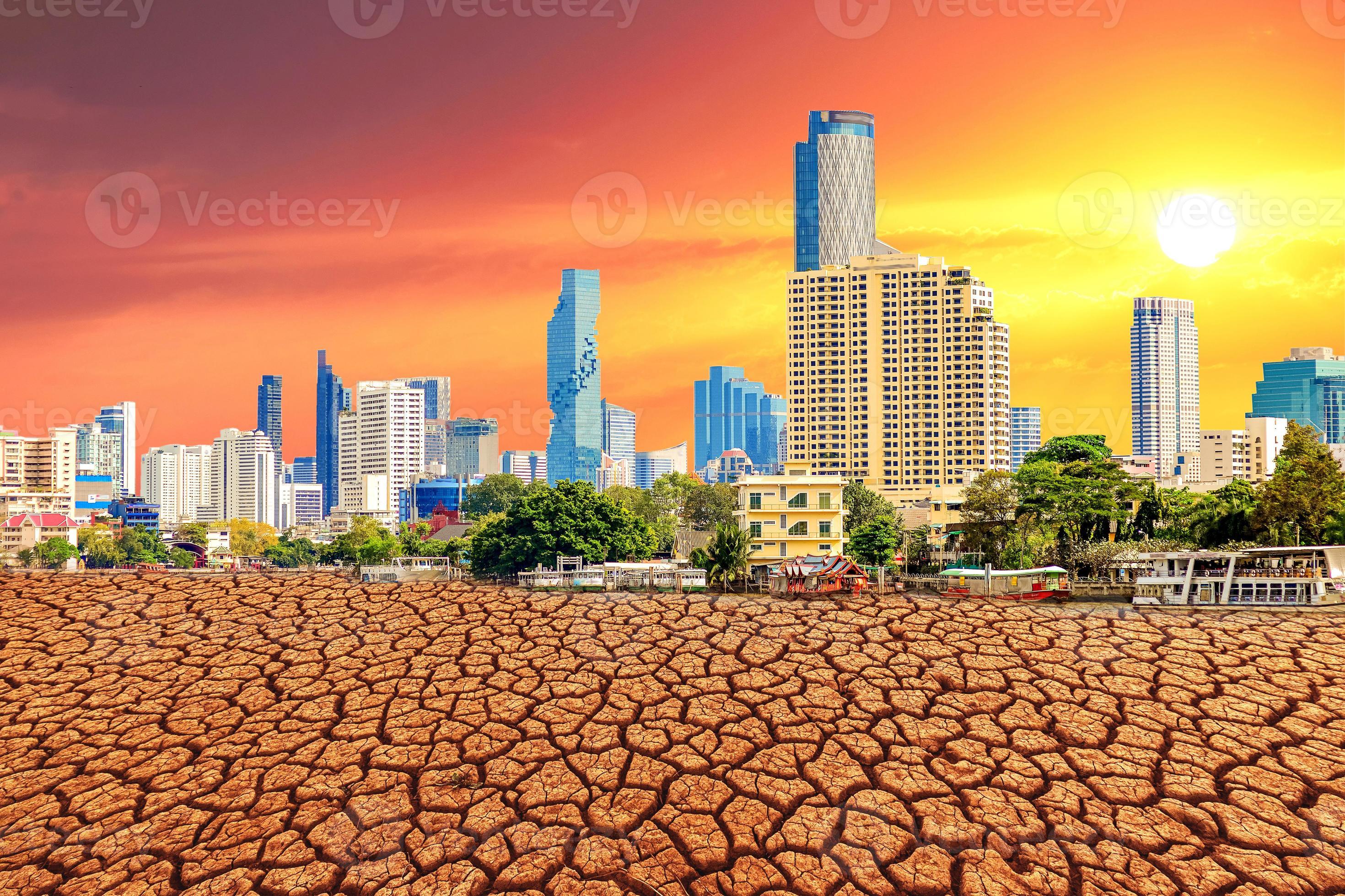 Drought Disaster Background Concept. An arid city lacks water. global  warming concept climate change 13177111 Stock Photo at Vecteezy