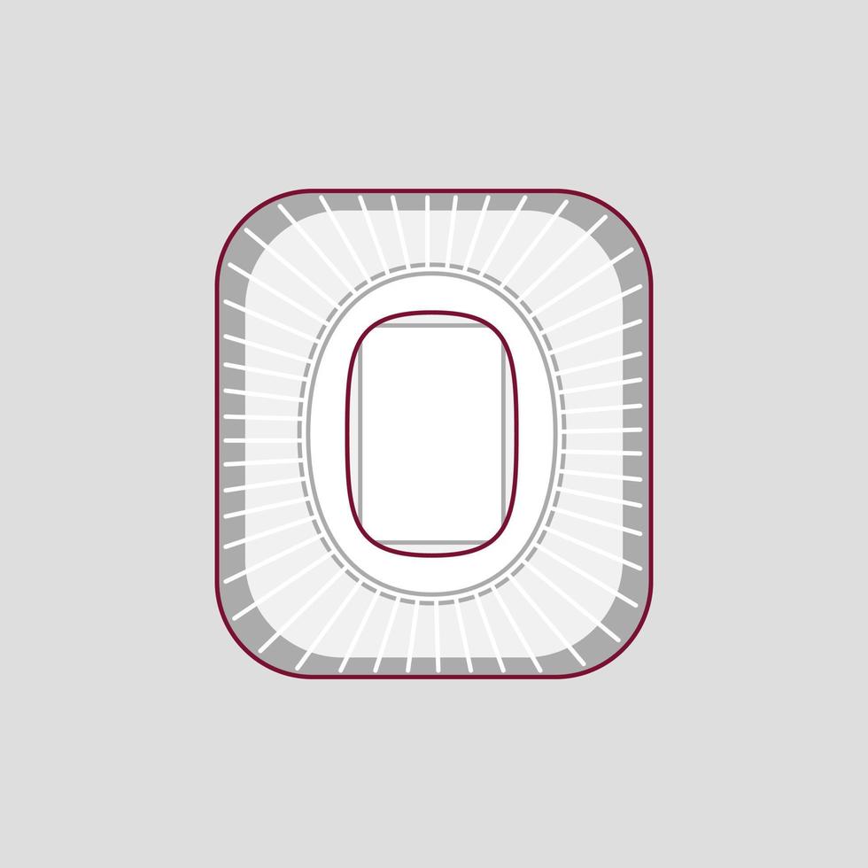Ahmad bin Ali Stadium World Cup Qatar 2022 outline icon vector