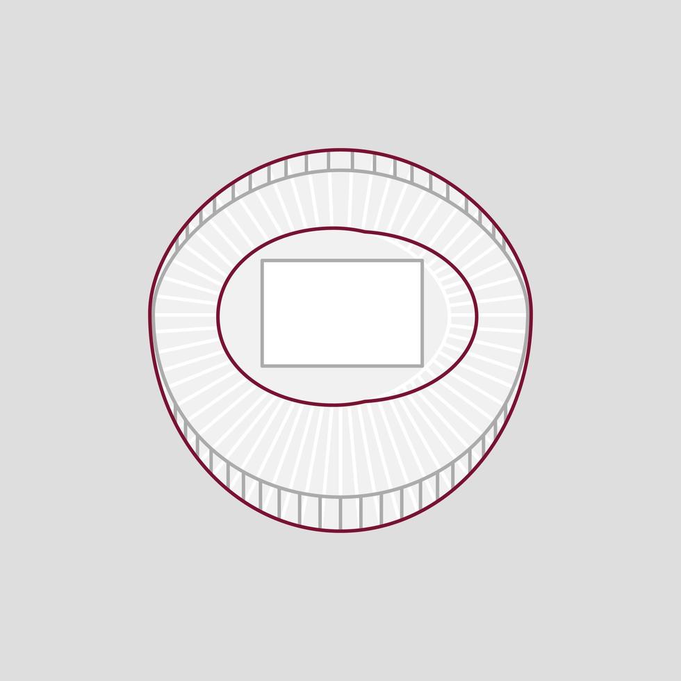 icono de contorno del estadio internacional khalifa copa del mundo qatar 2022 vector