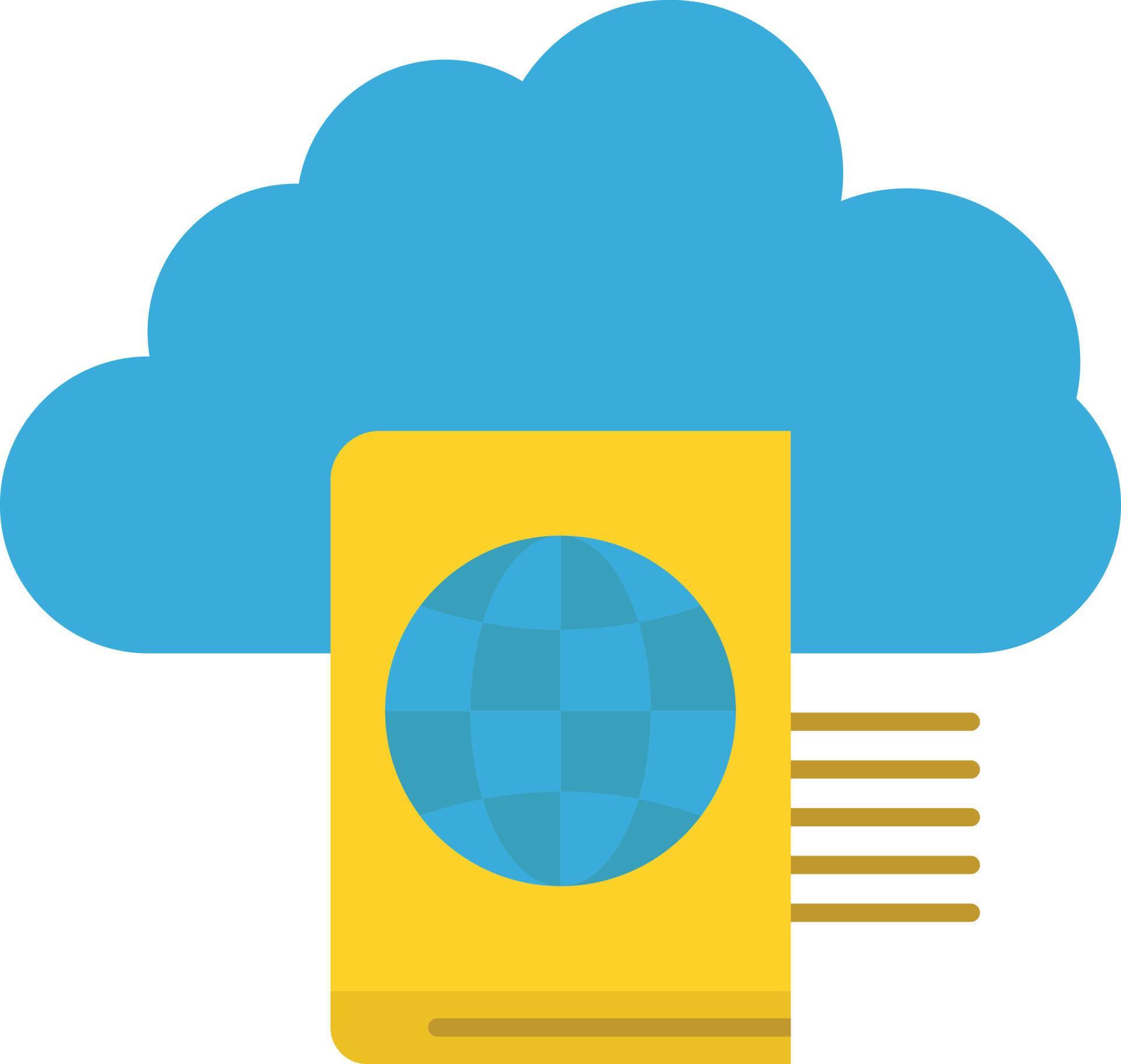 Cloud Reading Folder Upload Flat Color Icon Vector icon banner Template ...