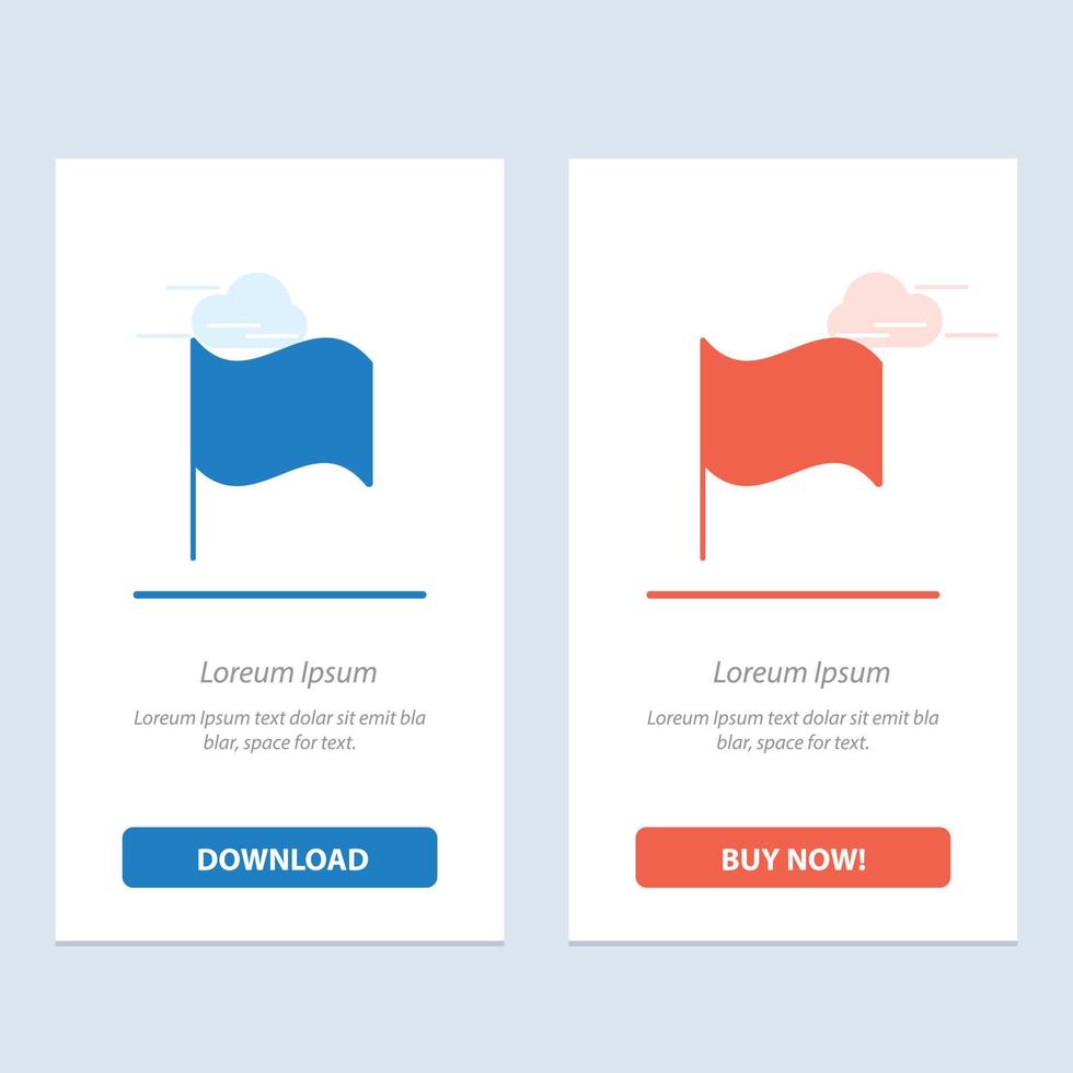 Basic Flag Ui  Blue and Red Download and Buy Now web Widget Card Template vector