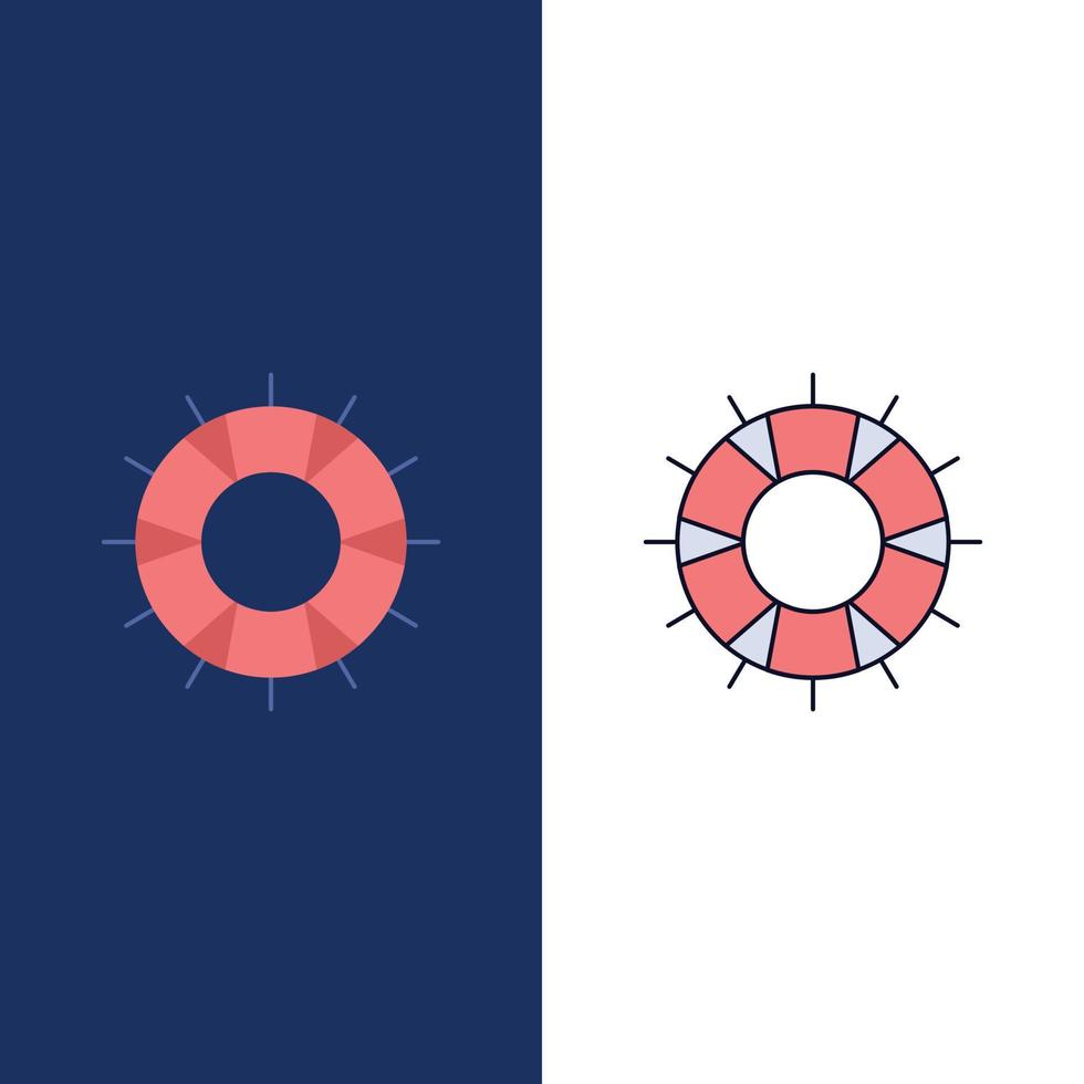 help lifebuoy lifesaver save support Flat Color Icon Vector