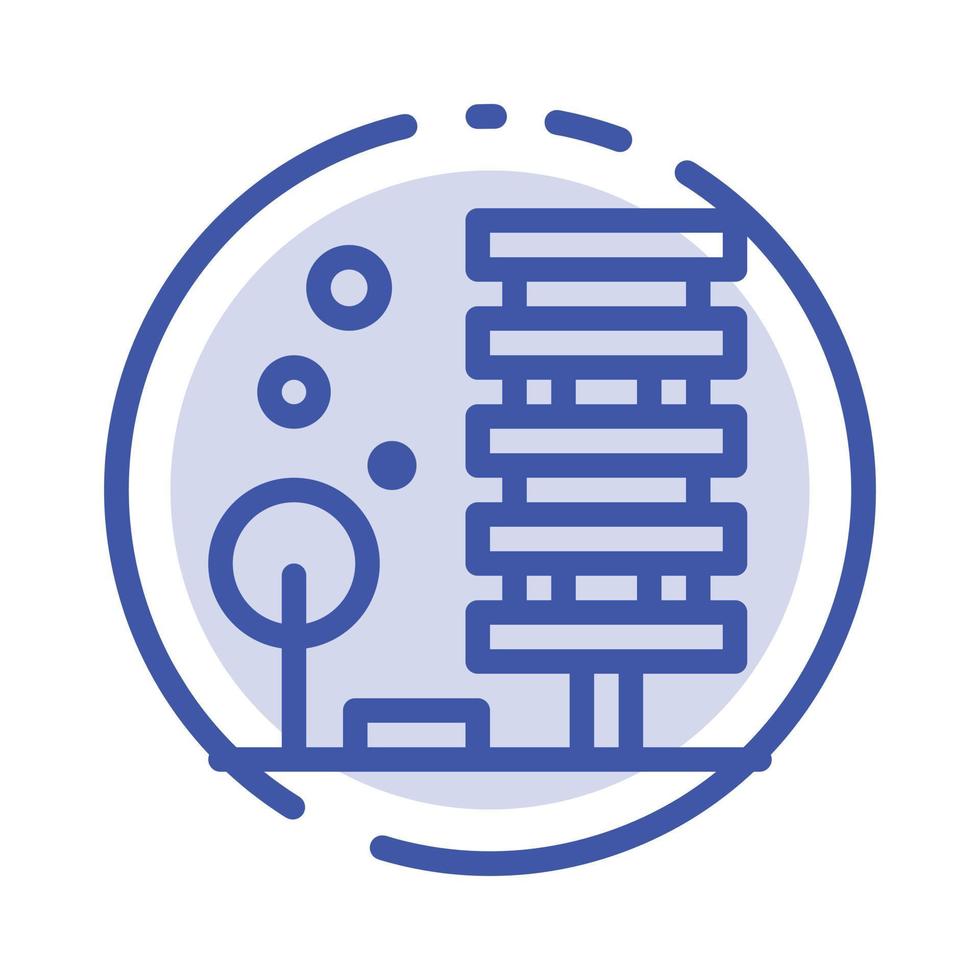 Agriculture Architecture Building City Environment Blue Dotted Line Line Icon vector