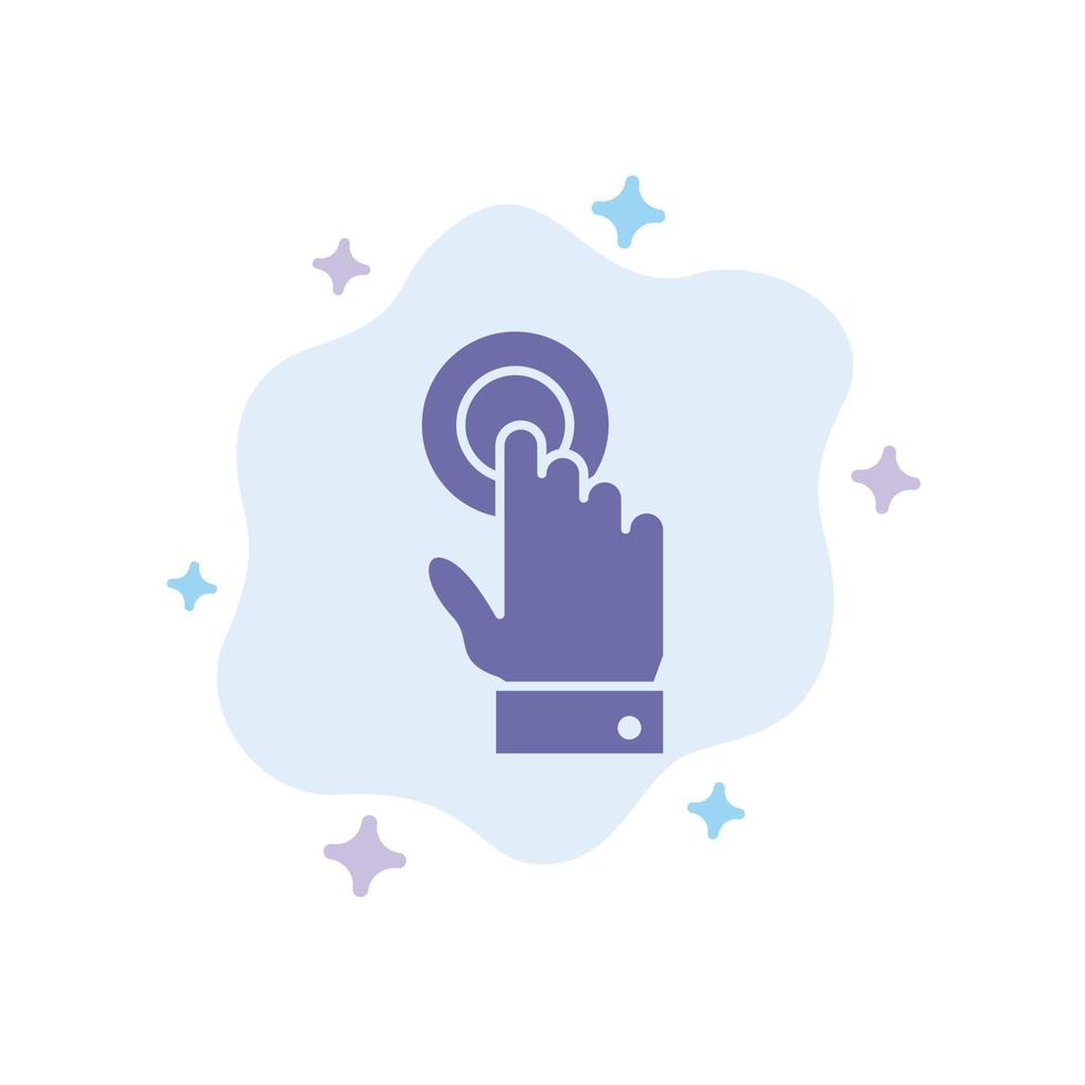 Touch Touchscreen Interface Technology Blue Icon on Abstract Cloud Background vector