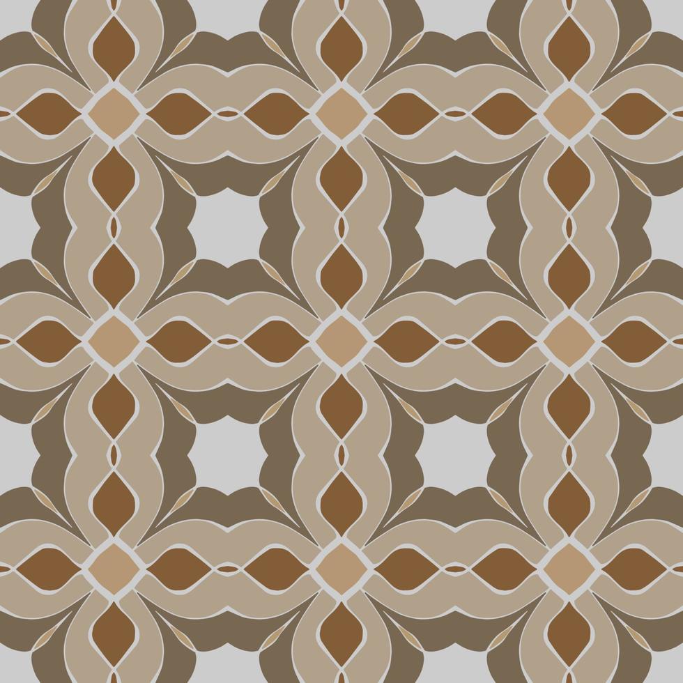 Brown Geometric Seamless Pattern with Tribal Shape. Pattern designed in Ikat, Aztec, Moroccan, Thai, Luxury Arabic Style. Ideal for Fabric Garment, Ceramics, Wallpaper. Vector Drawing Pattern