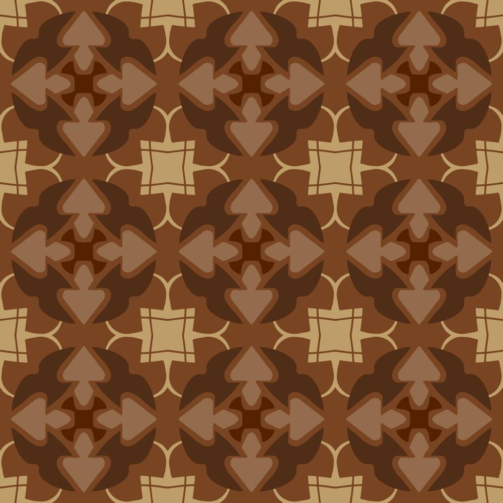 Brown Geometric Seamless Pattern with Tribal Shape. Pattern designed in Ikat, Aztec, Moroccan, Thai, Luxury Arabic Style. Ideal for Fabric Garment, Ceramics, Wallpaper. Vector Drawing Pattern