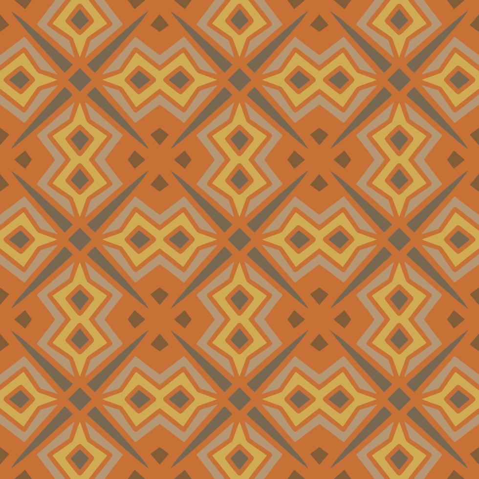 Brown Geometric Seamless Pattern with Tribal Shape. Pattern designed in Ikat, Aztec, Moroccan, Thai, Luxury Arabic Style. Ideal for Fabric Garment, Ceramics, Wallpaper. Vector Drawing Pattern