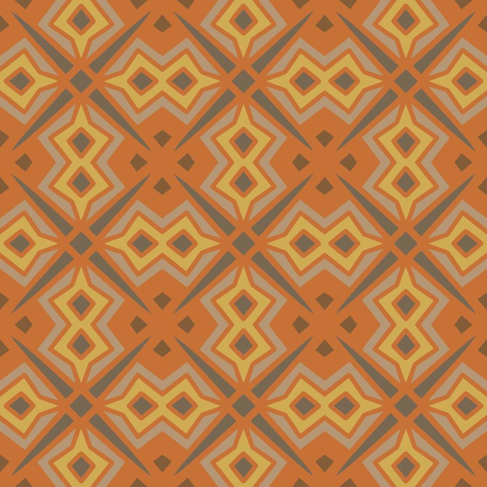 patrón transparente geométrico marrón con forma tribal. patrón diseñado en ikat, azteca, marroquí, tailandés, estilo árabe de lujo. ideal para prendas de tela, cerámica, papel pintado. patrón de dibujo vectorial vector