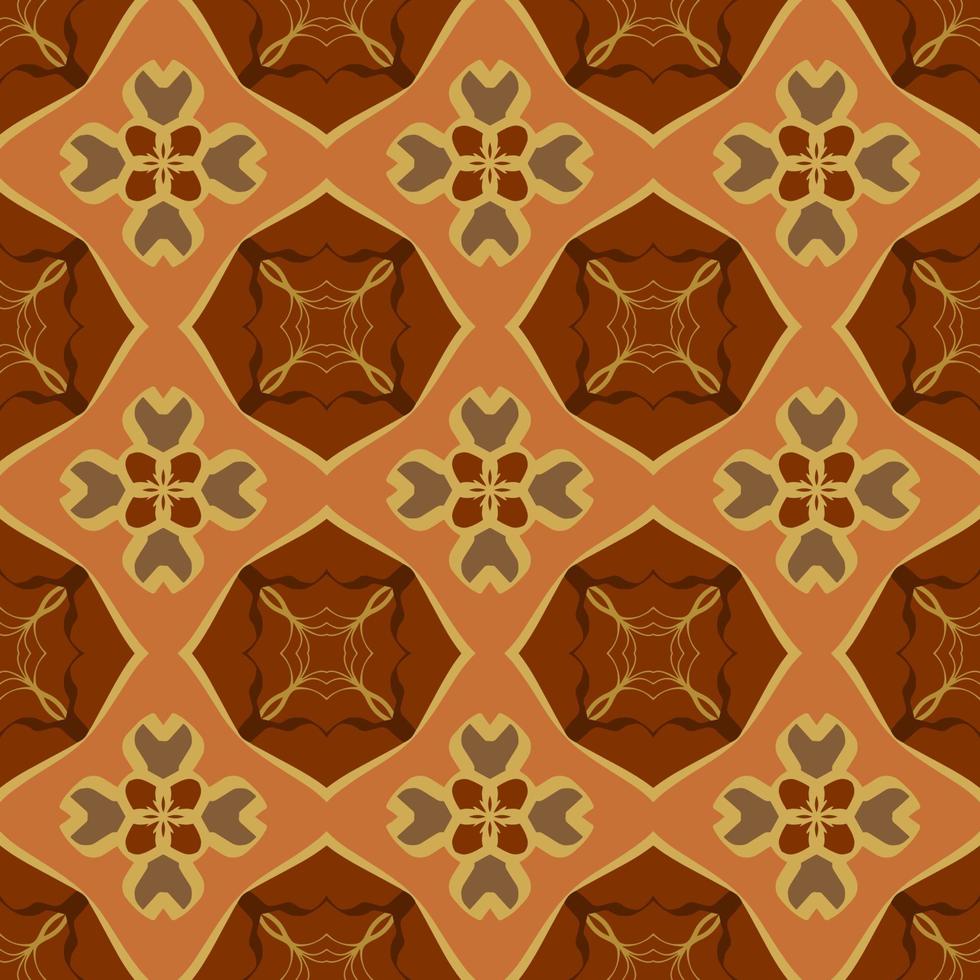 Brown Geometric Seamless Pattern with Tribal Shape. Pattern designed in Ikat, Aztec, Moroccan, Thai, Luxury Arabic Style. Ideal for Fabric Garment, Ceramics, Wallpaper. Vector Drawing Pattern